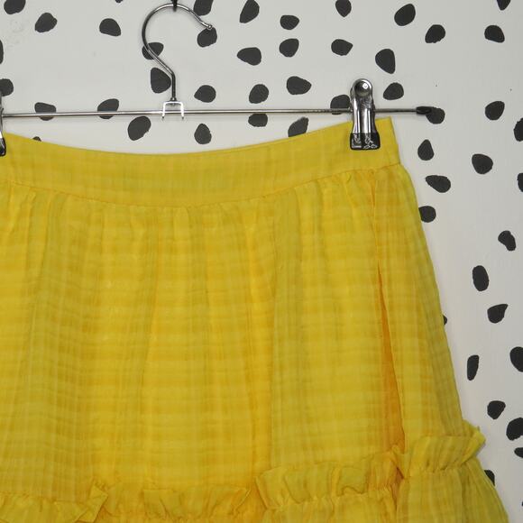 House of Harlow 1960 x Revolve Yellow Soledad Tiered Ruffle Hem Mini Skirt - Picture 6 of 10